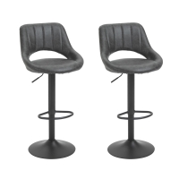 HOMCOM Set sgabello da bar 47cm x 52cm x 109cm Grigio
