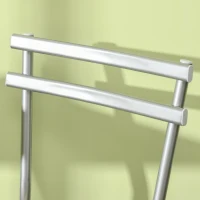 HOMCOM Set 3 Pezzi con Tavolino Alto e Sgabelli da Bar in Legno e Acciaio, Color Quercia(m-9)