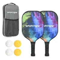 SPORTNOW Pickleball-Set, 2 Schläger aus Karbongewebe mit Wabengitter-Kern, 4 Bälle, Tragetasche(m-10)