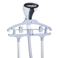 HOMCOM Plancha Vertical 1950W 2 L Plancha de Vapor Vertical con Temperatura Ajustable en 11 Niveles y Barra Telescópica Centro de Planchado Vertical para Hogar Oficina Azul(m-9)