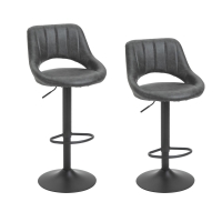 HOMCOM Set sgabello da bar 47cm x 52cm x 109cm Grigio