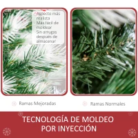 HOMCOM Árbol de Navidad Artificial 150 cm con 41 Bayas 554 Ramas PE Tridente PVC Base Plegable y Soporte Metálico Decoración Navideña para Interiores Verde(m-8)