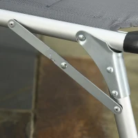 Outsunny Bain de soleil transat pliable dossier réglable multi-positions matelassage tétière aluminium textilène gris(m-8)