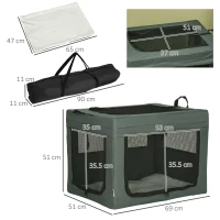 PawHut 69cm Pet Carrier, with Cushion, for Miniature and Small Dogs - Grey(m-3)