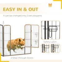 PawHut 16 Panels Heavy Duty Puppy Playpen, for Small and Medium Dogs, Indoor and Outdoor Use - Grey(m-7)
