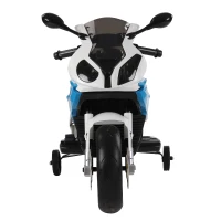 BMW BMW S1000 RR moto électrique pour enfants 2 moteurs 6 V 2,5-5 Km/h phare klaxon béquille roulettes amovibles bleu(m-4)