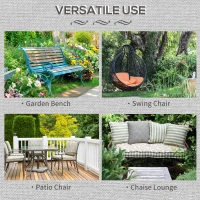 Outsunny 2-Seater Garden Bench Cushion with Ties, Swing Chair Cushion, Replacement Cushion for Outdoor Furniture, 110 x 46 cm, Black(m-6)