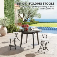 Outsunny Set of Four Folding Carry Stools - White(m-4)