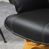 HOMCOM Relaxsessel mit Fußhocker, TV-Sessel, Liegesessel, verstellbare Rückenlehne, 360° drehbar, Schwarz + Braun(m-8)