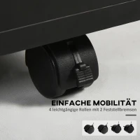 HOMCOM Rollcontainer Schubladencontainer Container, 1 Fach, 1 Regal, 1 Schublade, 40 cm x 3 cm x 60 cm, Schwarz(m-6)
