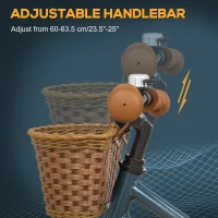 HOMCOM 12 Inch Kids Balance Bike Toddler No Pedal Training Bicycle with Rubber Tires Adjustable Handlebar Basket Bell for 3-6 Year Old(m-6)