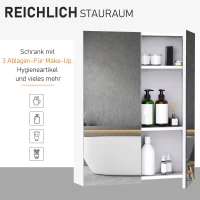 HOMCOM Bademöbel Spiegelschrank Badeschrank Hängeschrank Badezimmer Spiegel Schrank (60 x 15 x 75 cm)(m-5)