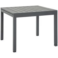 Outsunny Mesa de Jardín Extensible de Aluminio Mesa de Comedor para Exterior para 4-6 Personas Carga Max. 70 kg para Patio Terraza Balcón 90-180x90x73 cm Gris(m-1)