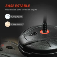 AIYAPLAY Saco de Boxeo para Niños de +5 Años con Guantes de Boxeo Altura Ajustable de 88-124 cm y Base Rellenable Negro(m-7)