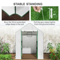 Outsunny 143 x 140cm Walk-In Greenhouse, with Accessories - White(m-7)