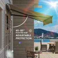Outsunny 2.5 x 2m Electric Awning with Remote Controller, Aluminium Frame DIY Retractable Awning, UV30+ Sun Shade Canopy for Garden Patio Deck Door Window, Light Grey(m-6)