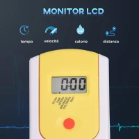 HOMCOM Cyclette Professionale con Schermo LCD e Supporto Smartphone, Fitness Cyclette da Camera con Sellino e Manubrio Regolabili, Volano 6kg, 50x100x101-113cm(m-4)