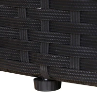 Outsunny Isla de Ratán Modular para Exterior 5 Piezas Tumbona Redonda con Toldo Plegable Cojines Extraíbles Lavables y 3 Almohadas Marco de Metal 175x180x147 cm Negro y Beige(m-7)