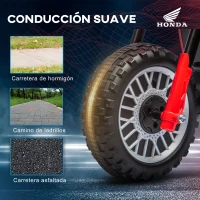 HOMCOM Moto Eléctrica Infantil con Licencia Honda CRF450RL con Velocidad 3 km/h Bocina Sonido de Arranque 71x40,5x43,5 cm Rojo(m-6)