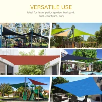 Outsunny 5x5x5m Triangle Sun Shade Sail, Outdoor UV Protection HDPE Canopy, Patio Deck Shelter with Steel Rings and Ropes Yellow(m-5)