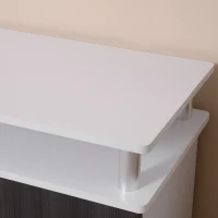 HOMCOM TV Cabinet Unit for TVs up to 50'' with Storage Shelf and Cupboards, Living Room Entertainment Center Media Console, Grey and White(m-9)