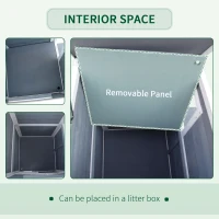 PawHut Wooden Cat House 2-Floor Outdoor Kitten Shelter with Window Grey(m-7)