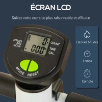 HOMCOM Stepper avec guidon stepper fitness appartement écran LCD résistance réglable exercise hanches jambes lombes pour maison acier blanc, vert, noir(m-4)