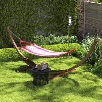 Outsunny 3.25m Wooden Hammock Stand Universal Fit Garden Picnic Camp Accessories, Brown(m-2)