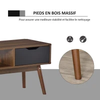 HOMCOM Meuble TV Banc TV avec rangement pour écran jusqu'à 50 pouces Support de Télévision en Bois pour Salon Chambre Aspect Noyer(m-6)