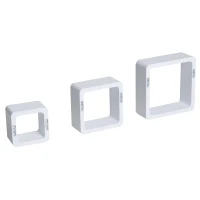 HOMCOM Wandregal Würfelregal Hängeregal 3er Set MDF Weiß(m-6)