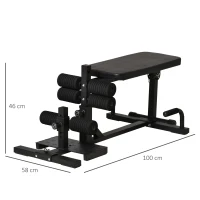 HOMCOM Squat Machine 3 in 1 con Altezza Regolabile e Panca Inclinabile in Acciaio, 100x58x46cm, Nero(m-3)