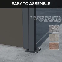 Outsunny Retractable Side Awning, Outdoor Privacy Screen for Garden, Hot Tub, Balcony, Terrace, Pool, 400 x 160cm, Dark Grey(m-6)