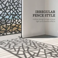 Outsunny Freestanding Garden Partition Screen Metal Decorative Outdoor Divider with Expansion Screws for Garden Patio Deck(m-4)