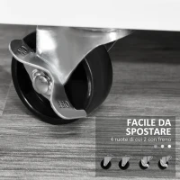 HOMCOM Mobile Porta Stampante con Cassetti, Mobiletto Multiuso per Ufficio e Casa, Bianco, 100x35x65cm(m-5)