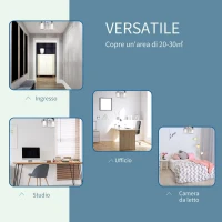 HOMCOM Lampadario a Incasso con 2 Paralumi a Mezzaluna in Metallo Argento e 2 Paralumi in Vetro Bianco, Φ35 x 25cm(m-7)