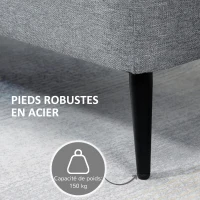 HOMCOM Banc banquette coffre de rangement 2 en 1 en tissu avec pieds en acier noir 102 x 40 x 39,5 cm gris(m-5)