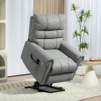 HOMCOM Rise and Recline Electric Massage Armchair - Grey(m-2)