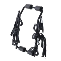 HOMCOM Porte-vélo pour 2 vélos - installation sur hayon - 6 sangles de sécurité - pliable - acier noir(m-9)