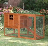 PawHut Pollaio per Galline Ovaiole da Esterno con Tetto Apribile e Recinto in Legno, 168x110.5x101.5 cm(m-2)