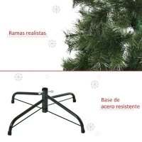 HOMCOM Árbol de Navidad Artificial 150 cm Ignífugo con 367 Ramas Hojas de PVC Decoración Navideña para Interiores Verde(m-7)