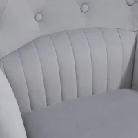 HOMCOM Butaca de Salón Sillón Individual Tapizado en Terciopelo con Respaldo Alto Estilo Moderno 68x72x103 cm Gris Claro(m-9)