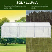 Outsunny Invernadero de Jardín 180x51x51 cm Aluminio Policarbonato Transparente Vivero Casero para Plantas Cultivos Protección UV y Resistente(m-6)