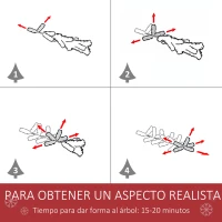 HOMCOM Árbol de Navidad Artificial 120 cm con 266 Ramas 27 Piñas y 27 Bayas Decoración Navideña para Interiores Verde(m-5)
