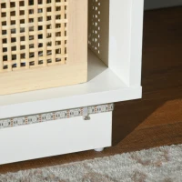 HOMCOM Mesita de Noche con Luz LED Mesilla de Noche con Mando a Distancia Cajón de Alto Brillo y 2 Estantes 40x40x55 cm Blanco(m-9)