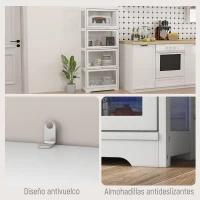 HOMCOM Vitrina Coleccionista de 4 Niveles con Puertas Abatibles Anti-vuelco Vitrina para Estudio Dormitorio 59x30x139 cm Blanco(m-5)