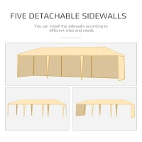 Outsunny Garden Gazebo 9 x 3 Marquee Party Wedding Tent Canopy, White(m-6)