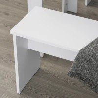HOMCOM Essgruppe mit 2 Bänken, 3-teilige Esszimmergruppe, Küchentisch, Esszimmergarnitur Sitzgruppe Tischgruppe, Weiß, 110x70x75 cm (Tisch), 86x30x44,8 cm (Bank)(m-8)