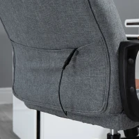 Vinsetto Bürostuhl Massage höhenverstellbarer Chefsessel Gamingstuhl mit Massagefunktion ergonomischer Drehstuhl Massage Sessel PU-Leder Stahl Grau+Braun 60 x 70 x 109-119 cm(m-8)