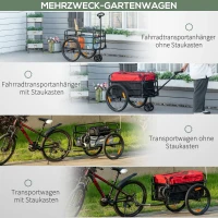 HOMCOM Lastenanhänger Bollerwagen 130 x 64 x 103 cm Stahl Schwarz+Rot(m-4)