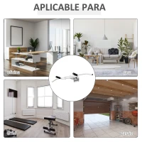 HOMCOM Barra de Dominadas de Pared Pull-Up Bar Barra de Tracción Multifuncional para Entrenamiento Fitness en Gimnasio Casa Carga 130 kg Acero 118x44x20 cm Blanco(m-6)